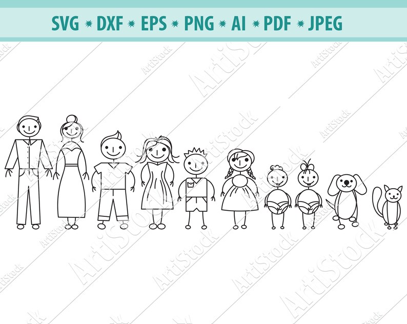 Download Vector Eps Png Stick Figures Dxf Stick Family Clipart Cut Files For Cricut Silhouette Stick Family Svg Bundle Stick Family Cut Files Clip Art Art Collectibles