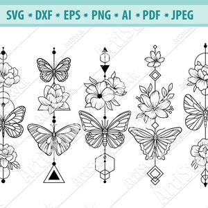 Butterfly SVG File, Floral Butterfly Svg, Abstract butterfly Svg, Floral Insect SVG, Butterfly cut file, Butterfly Wings Svg, Cricut, Eps
