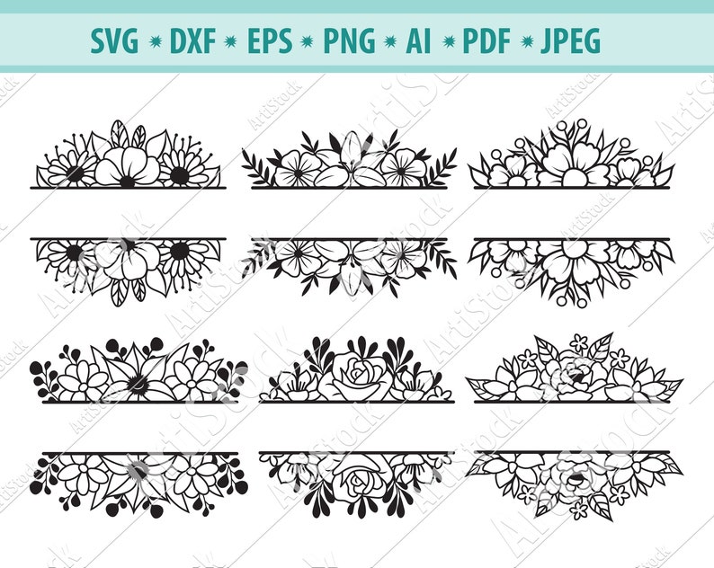 Download Wedding Border Floral Monogram Cut File Dxf Floral Arrangement Svg Split Monogram Flower Border Svg Eps Flower Monogram Flower Svg Clip Art Art Collectibles Jewellerymilad Com