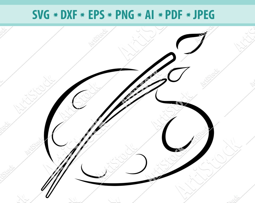 Artist Paint Palette SVG, Paint, Brush, Artist, Palette, Vinyl and ...