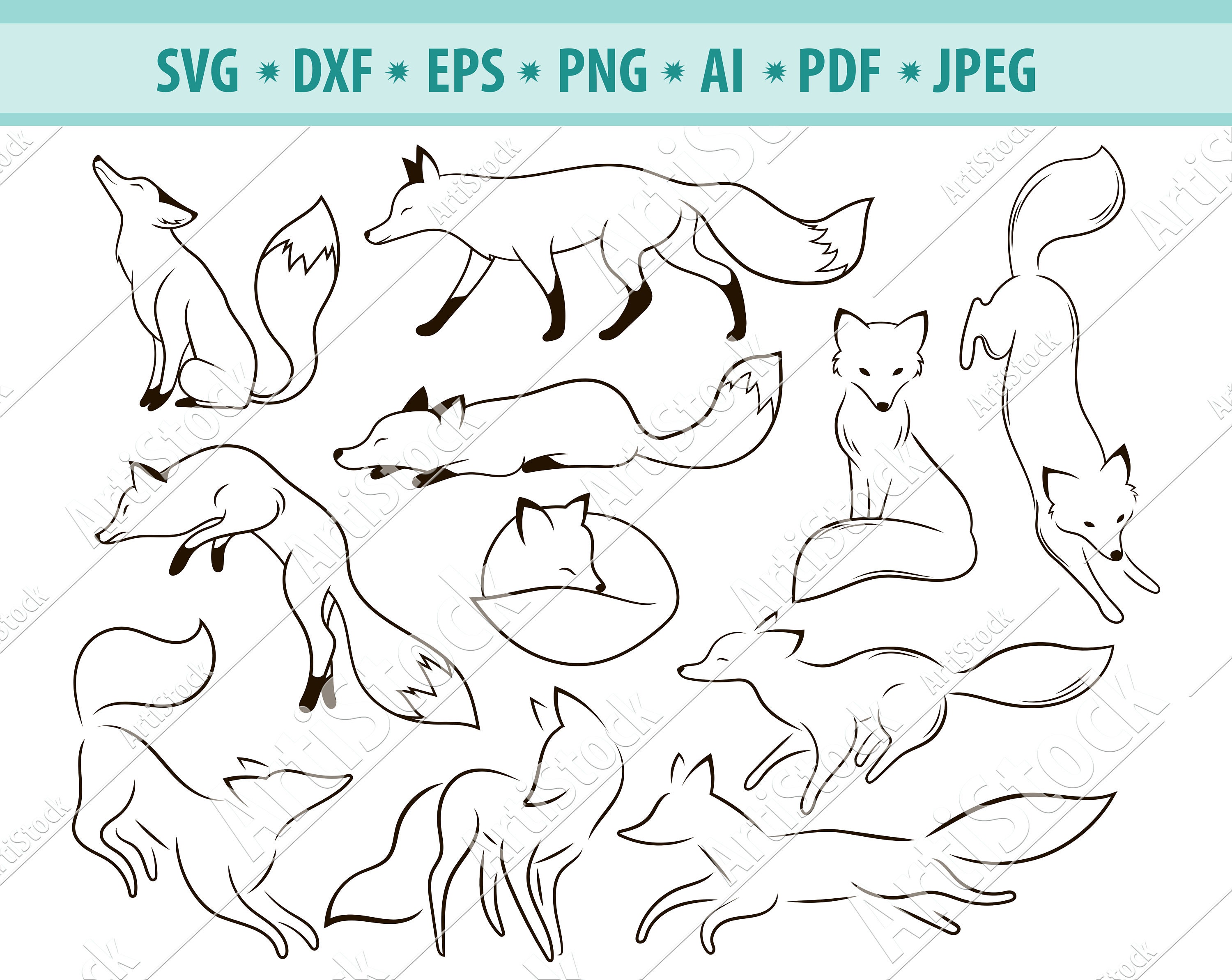 Fox Svg Bundle, Foxes SVG, Cute Sleeping Fox SVG, Foxes Clipart, Forest ...