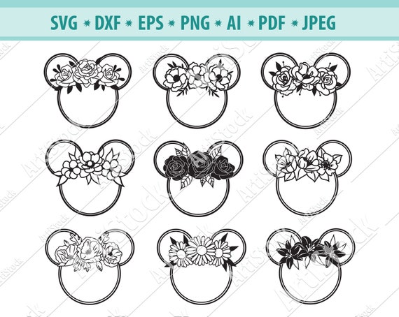 Download Floral Wreath SVG Minnie floral Svg Floral wreath svg | Etsy