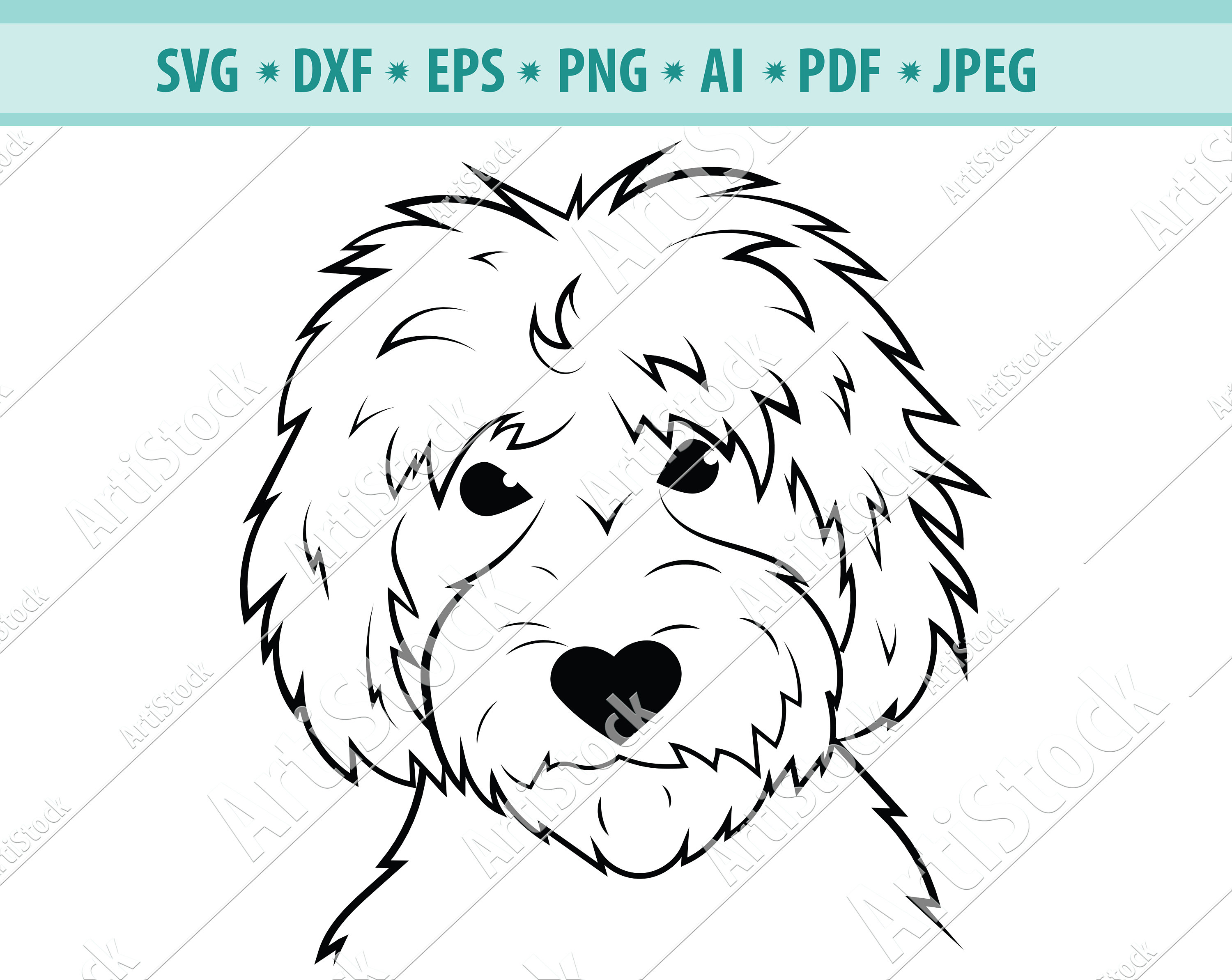 Goldendoodle SVG Dog Silhouettes Dogs SVG Digital Etsy Canada