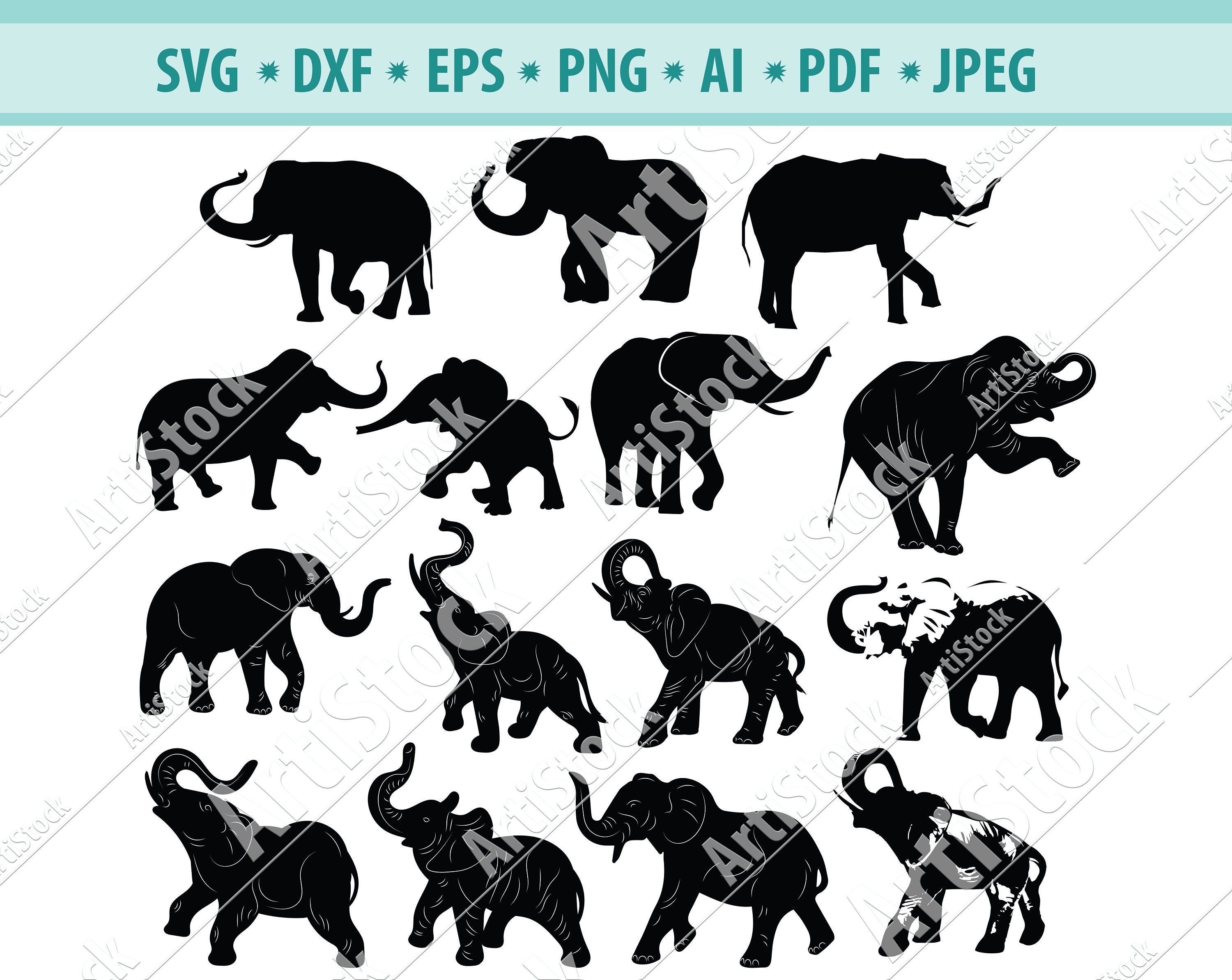 Download Elephants Svg Bundle Elephant Svg Elephants Silhouette Svg Etsy