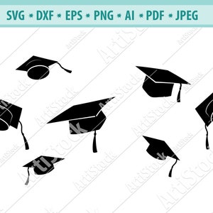 Graduation Cap SVG, Graduation Hat Clipart, Graduate Silhouette