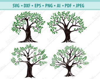 Tree svg, tree clipart, tree silhouette, tree vector, family tree svg, tree cutting file, tree clip art, Tree Cutting File, Tree SVG File