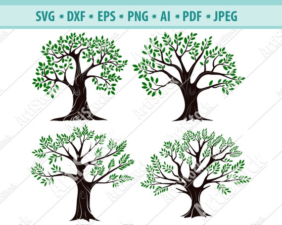 Tree Silhouette with Moon Illustration Graphic by TreeSVG