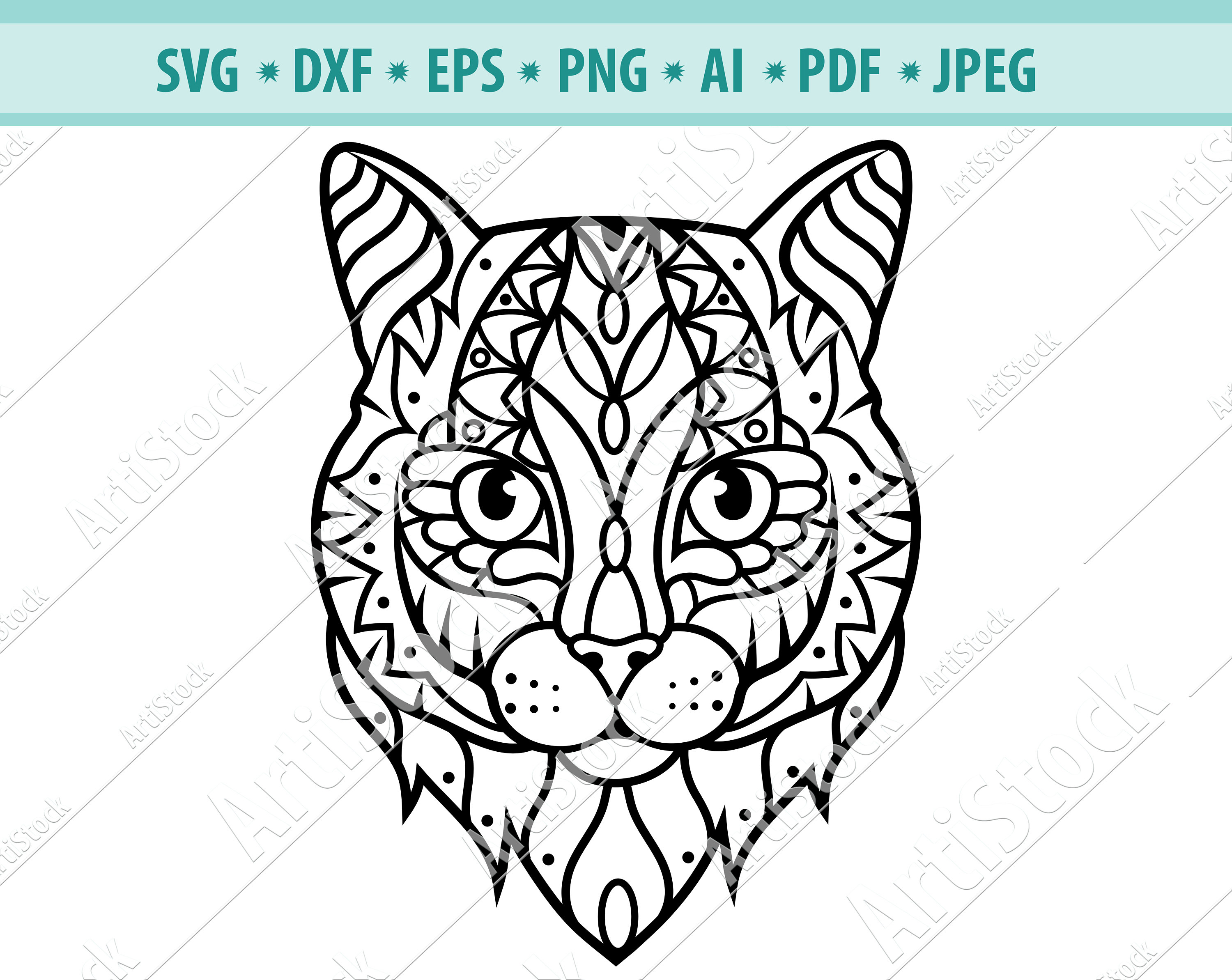 grænse Højde sorg Zentangle Cat SVG Mandala Cat SVG Cat for Cricut Cat - Etsy UK