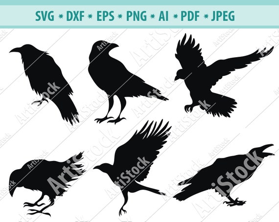 Download Raven Svg Raven Clip Art Raven Cut File Raven Silhouette Etsy