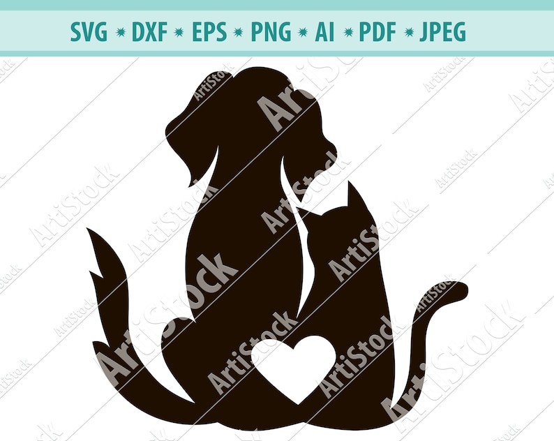 Cat & Dog SVG DXF PNG Cricut Silhouette Cut Files Paw Medical | Etsy