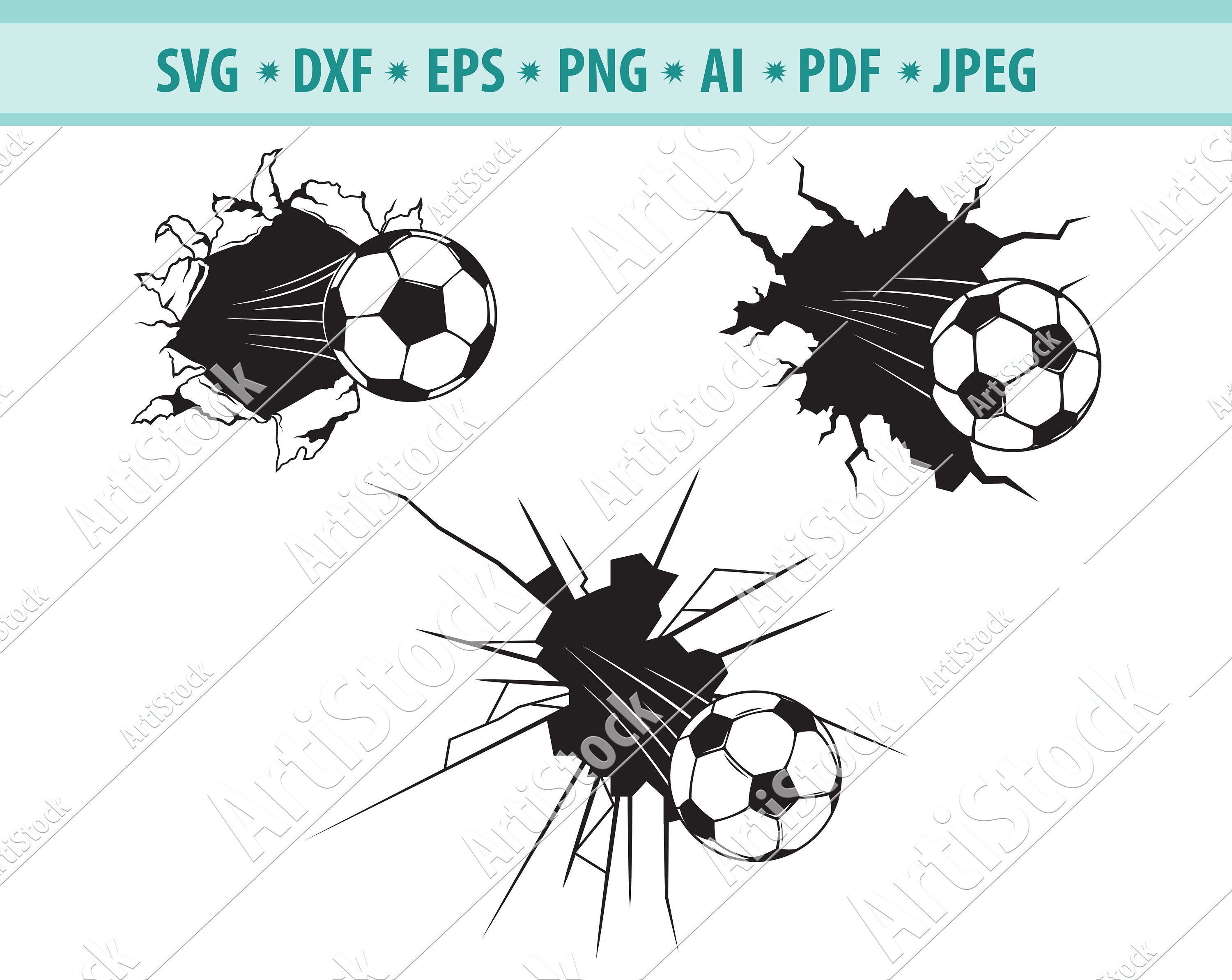 Exploding Soccer Ball Clip Art