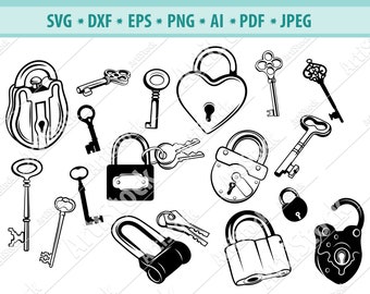 Lock svg,Key svg, Vintage key svg,Heart lock key svg,Key Lock Svg,Files for cricut,Door key svg,Antique Key SVG,Love svg,Key Vector cliparts