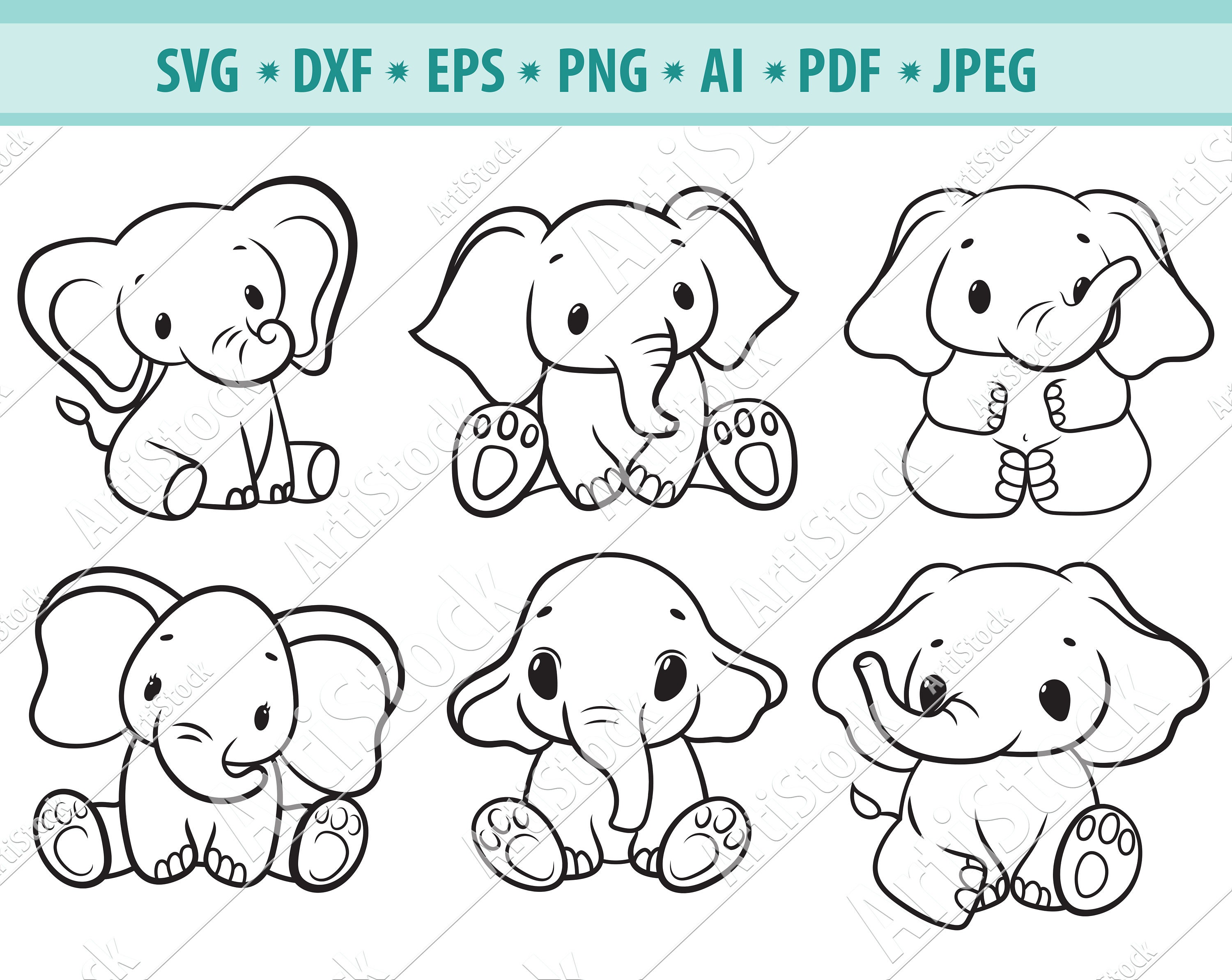 Elephants Svg Baby Elephant Svg Cute Elephant Svg Elephant - Etsy