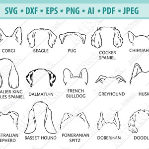 Hund Svg Datei, Hund Ohr Plotterdatei, Hund Ohr Plotterdatei, Hund Ohr Plotterdatei, Hund Svg, Hund Ohr Plotterdatei, Vektor, Eps, Dxf, Ai