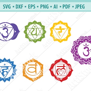 Chakra SVG, Yoga svg,Chakra svg bundle, Clipart Iron on Transfer, Cricut vinyl file,  Meditation Svg Cut File, Silhouette Cameo, Png Eps Dxf