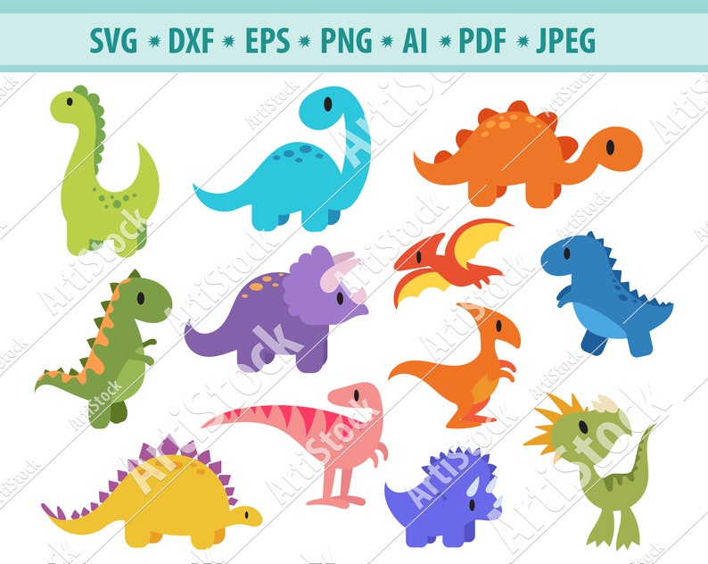 Download Dinosaur SVG Bundle Jurassic period svg Cute dinosaur Svg ...