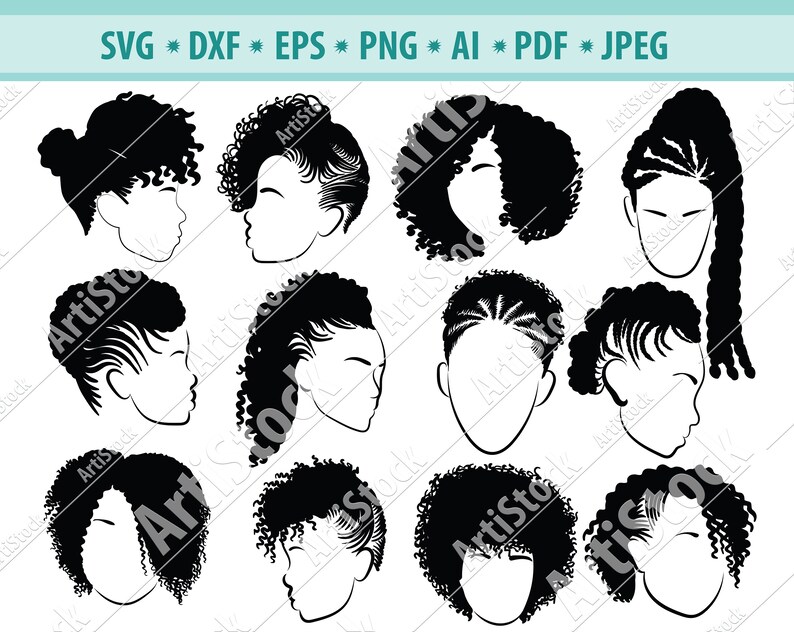 Download Afro hairstyles SVG Black woman bundle svg Hair Dreadlocks | Etsy