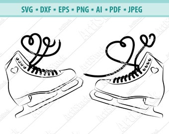 Figure Skating Shoes SVG, Ice Skate Sports Footwear Shoe Ice Skating Winter Blade Dancing, .SVG .PNG Clipart Vector Cricut Cut Cutting, .Dxf