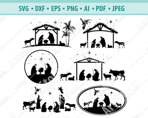 Download Dxf Pdf Baby Jesus Silhouette Cutting File Christ Svg File For Cricut Eps Nativity Svg Cut Files Jesus Birth Svg Christmas Svg Patterns Sewing Needlecraft Kromasol Com