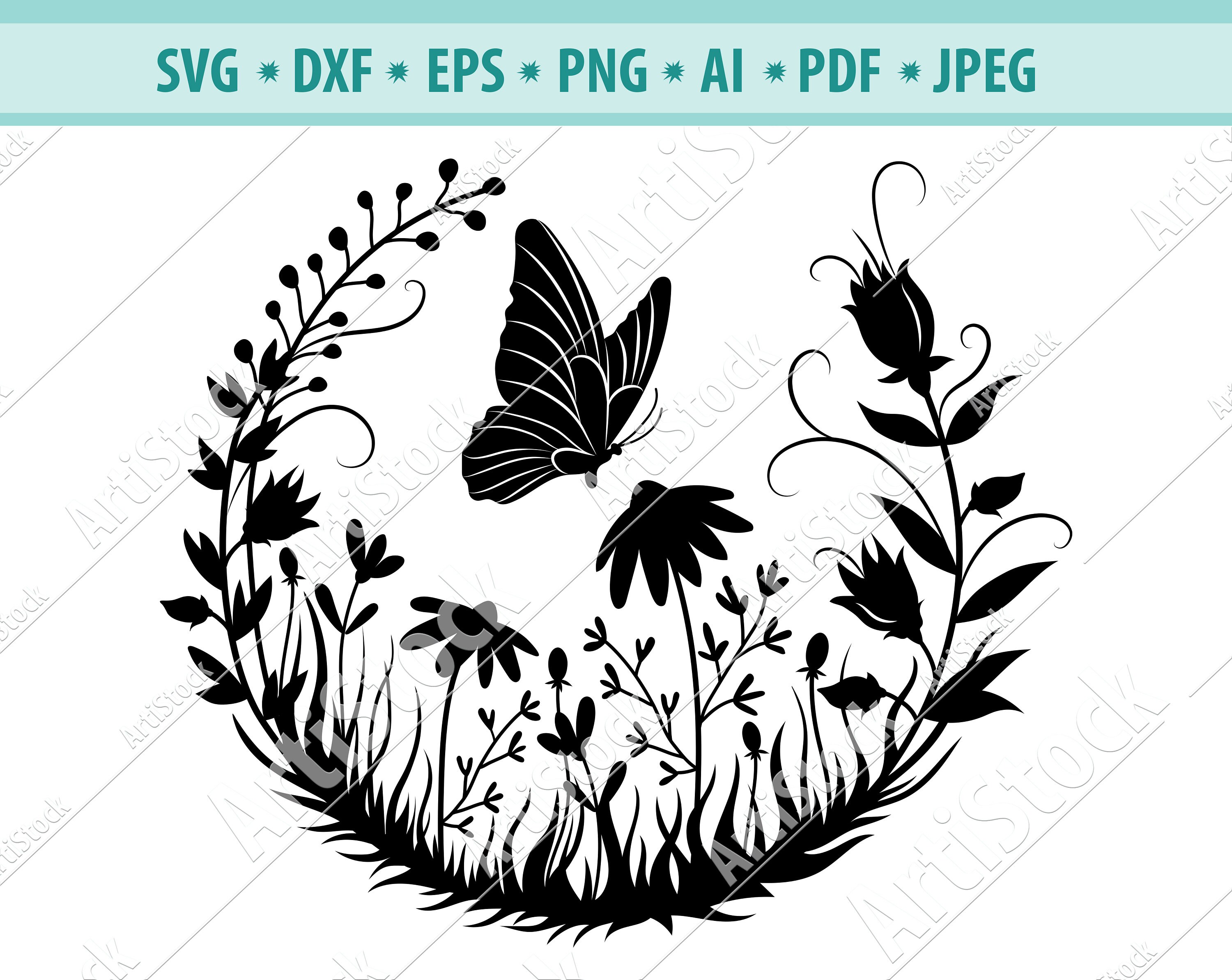 Download Butterfly Svg File Butterfly Wreath Svg Butterfly Svg Flowers Svg Insects Cut File Flowers Cut File Butterfly Clipart Svg Cricut File
