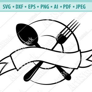 Restaurant Svg, Vektor Besteck Datei, Abendessen Clipart, Küche Svg, Gerichte Png, Utensilien Löffel Gabel Messer, KItchen Dekor Svg, Dxf, Png, Eps
