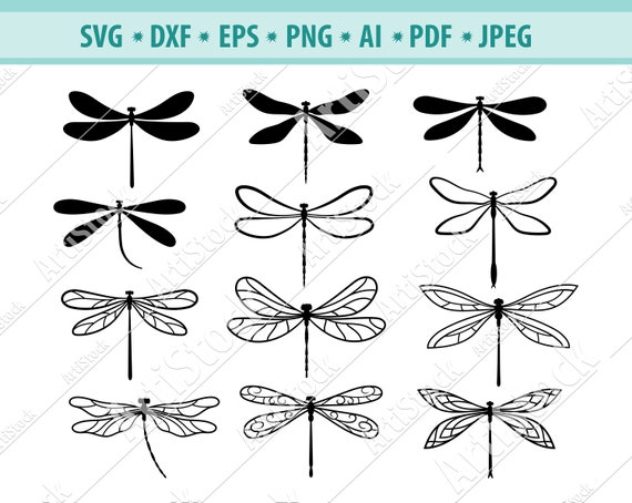 . Clip Art eps, svg, pdf, png, dxf, jpeg Cut files for Cricut Dragonfly ...