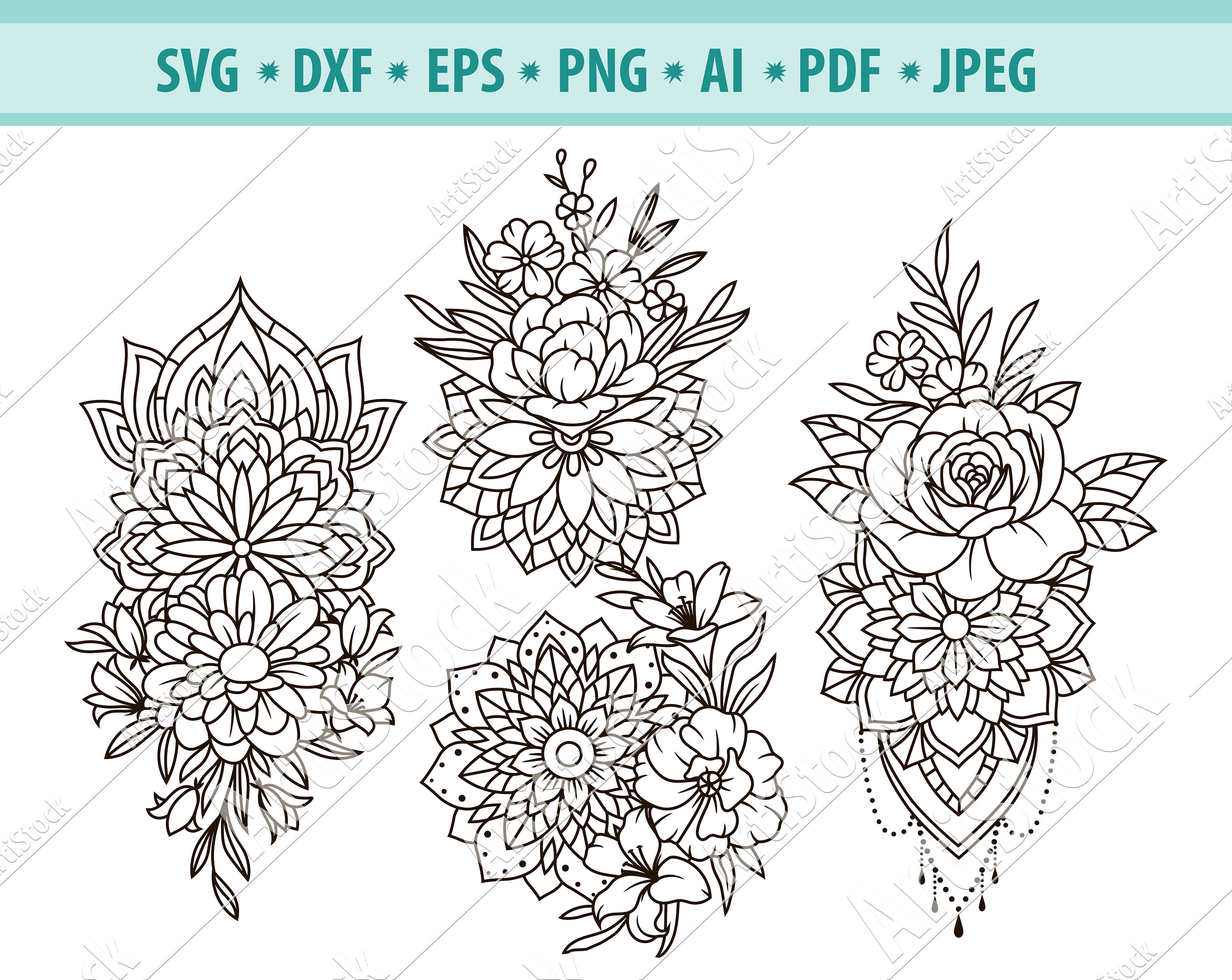 Flower Svg, Floral mandala Svg, Lotus Svg file, Lotus Mandala Svg, Lotus flower Svg, Mandala Clipart, Yoga sigh Svg, Namaste Png, Eps, Dxf