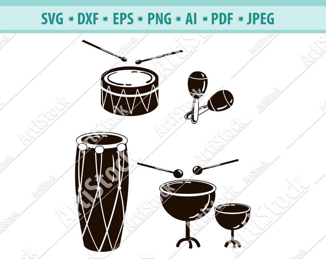Drums SVG Bundle Drums SVG Clipart Drums Cut Files for - Etsy