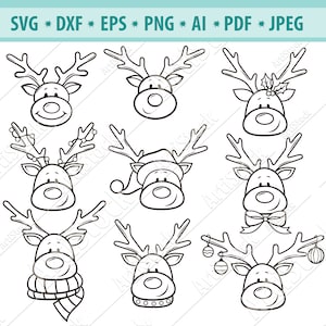Rentier svg, Rentier svg, Rentier svg, Hirsch svg, Hirsch Schneidedateien, Hirsch Silhouette, SVG Schnittdatei, Hirsch Cricut, Hirsch Clipart, png, dxf