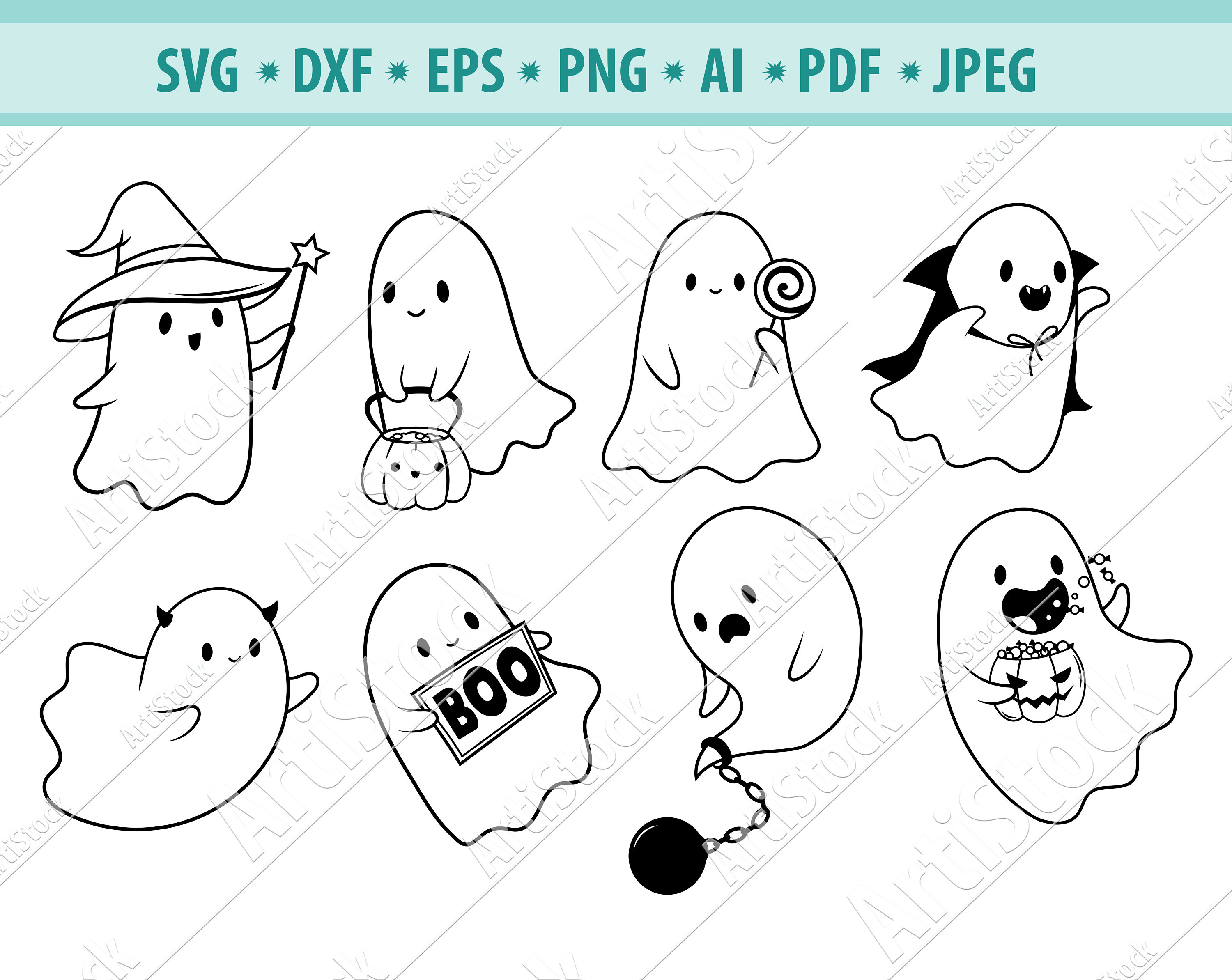 Halloween cartoon character. Cute headless ghost isolated on transparent  background. 24488344 PNG