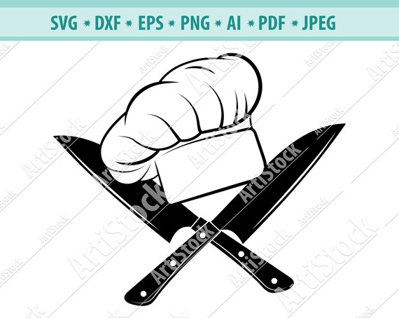 Download Chef Hat And Knife Svg Chef Hat And Knife Cutting File Chef Etsy