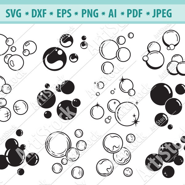 Bubbles Svg Bundle, Soap Bubbles Svg, Blowing Bubbles Svg, Bubbles cut file, Bubble clipart, Laundry Svg, Dry Cleaning Svg, Cricut, Eps, Dxf