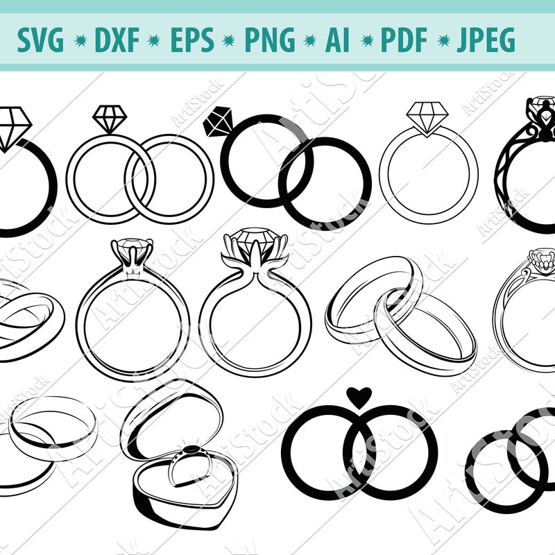 2 Ringe Svg Two Wedding Rings Svg - Etsy