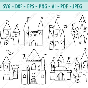 Castle Svg File, Princess house svg, Architecture svg, Silhouette building Svg, Fairy tale Svg, Svg cutting file, Png, Eps, Castle clipart