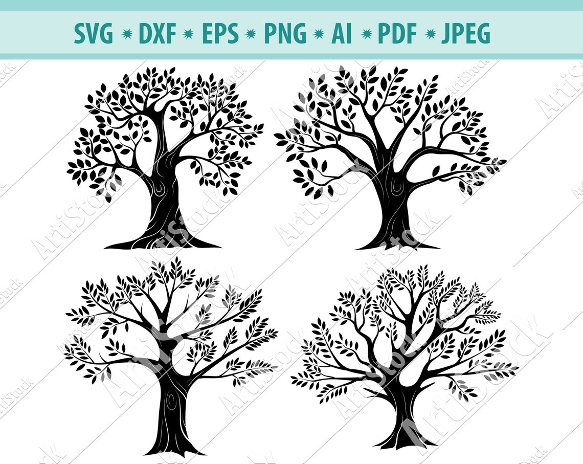 Tree Svg, Tree Clipart, Tree Silhouette, Tree Vector, Family Tree Svg ...