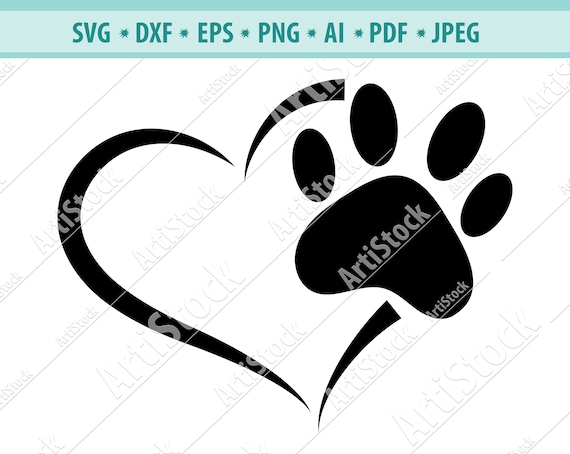 Dogs Leave Paw Prints on Your Heart Cut File for Silhouette -  Israel