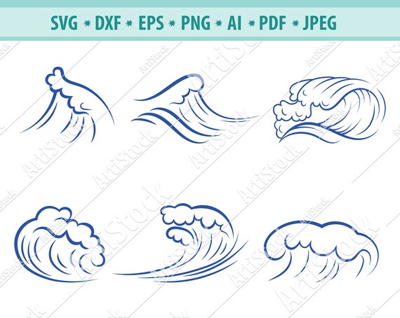 Download Wave Svg Waves Svg Sea Waves Svg Ocean Waves Svg Clipart Etsy