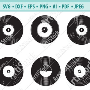 Vinyl plaat Svg, Retro album Svg, Music Svg, Turntable Svg, DJ Disc Svg, Musical disk Svg, Vector silhouet Svg, Vinyl platenclipart, PNG