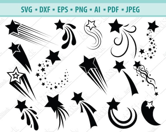 Download Sternschnuppen Sterne Sternschnuppen Silhouette SVG | Etsy