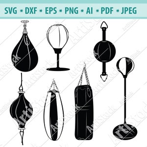 Punching Bolsa Boxeo Boxer Heavy Sport Training Ejercicio Entrenamiento Equipo Equipo Entrenamiento Trainer.SVG.PNG Clipart Vector Cricut Corte Corte