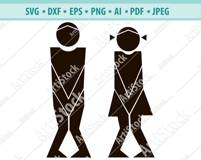 Restroom Sign SVG, Bathroom SVG, Toilet Door Sticker, Restroom Icon Men ...