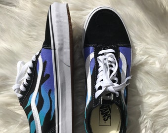 van shoes with flames