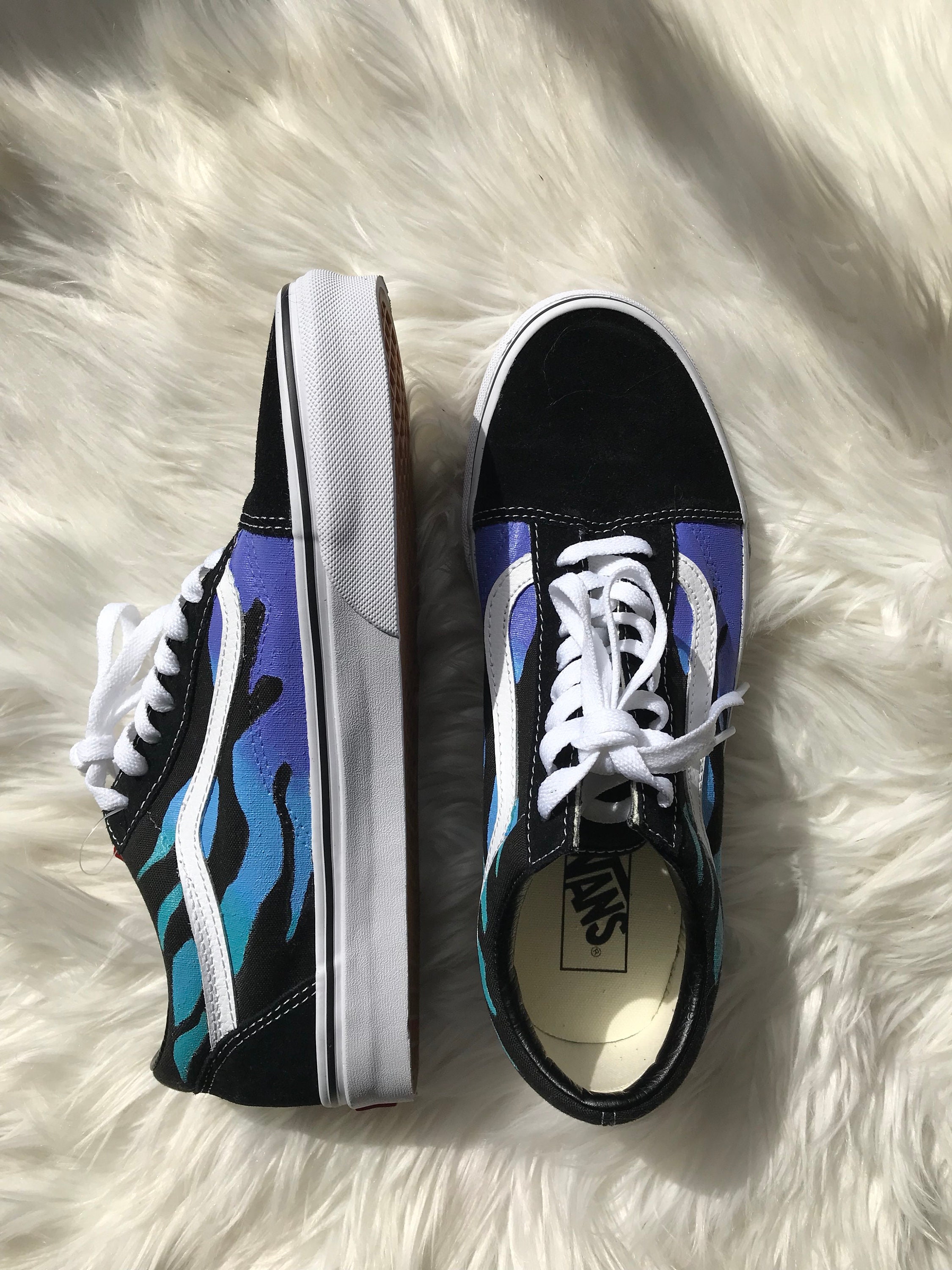 Vans Old FLAME Handpainted Vans Custom -