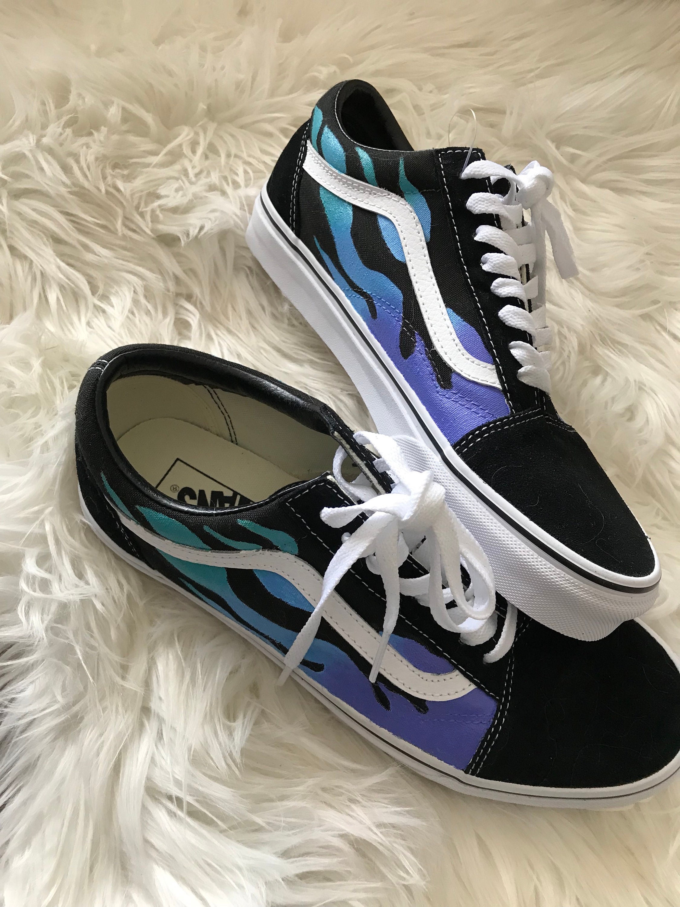 Vans Old Skool FLAME Custom Handpainted Vans Custom 