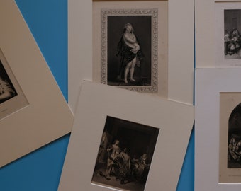 Five items Steel Engraving |  19th Century