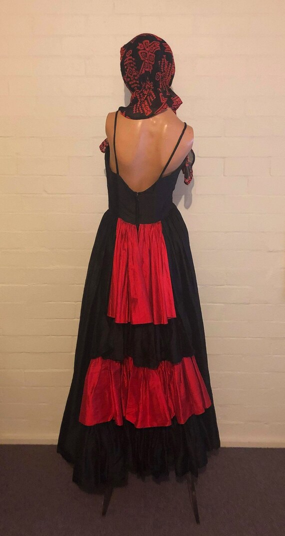 Vintage Raw Silk Flamenco dress