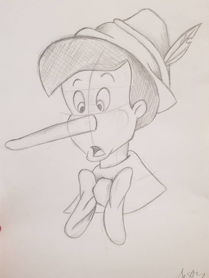 Pinocchio Pencil Drawing Drawing Illustration Art Collectibles Aloli Ru