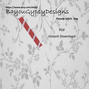 Scuba Dive Flag Ring Peyote Stitch Even Count PDF INSTANT DOWNLOAD