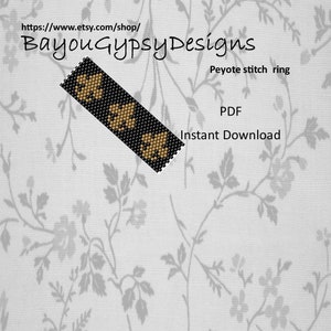 Fleur De Lis Peyote Stitch Ring Even Count PDF INSTANT DOWNLOAD