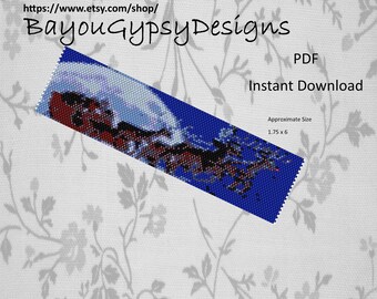 Santa Sleigh Peyote Pattern Even Count PDF INSTANT DOWNLOAD